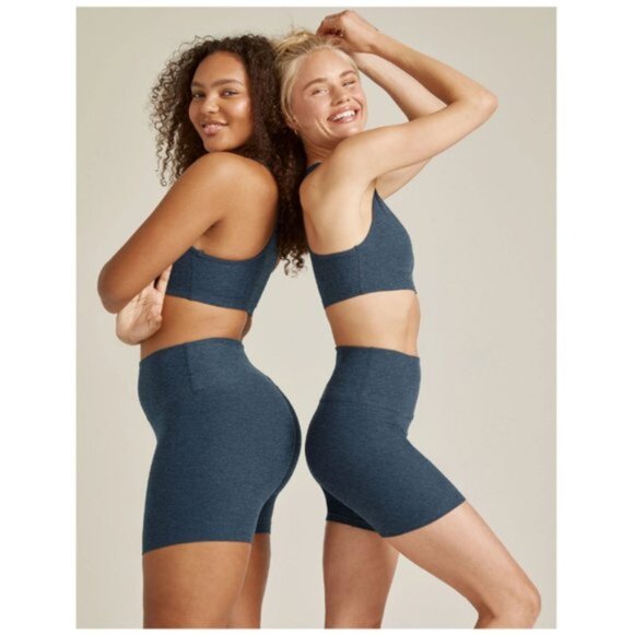 NWT Beyond Yoga Spacedye Keep Pace 5" Biker Short - Navy - Picture 1 of 4